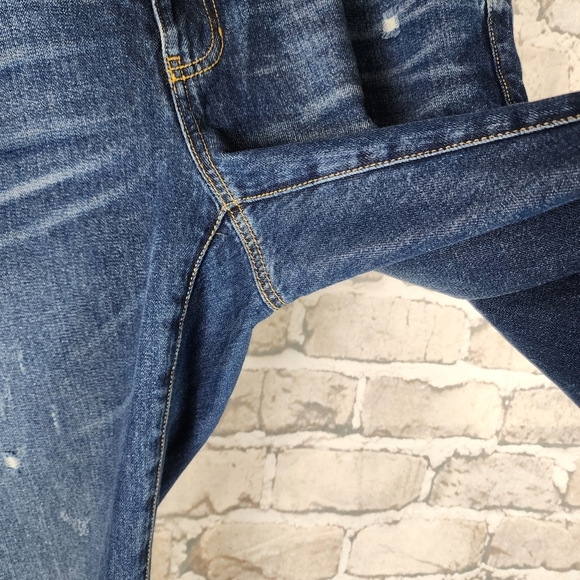 cAbi bf Boyfriend Jeans Ankle Distressed 100% Cotton High Waist Size 12 - Picture 8 of 16